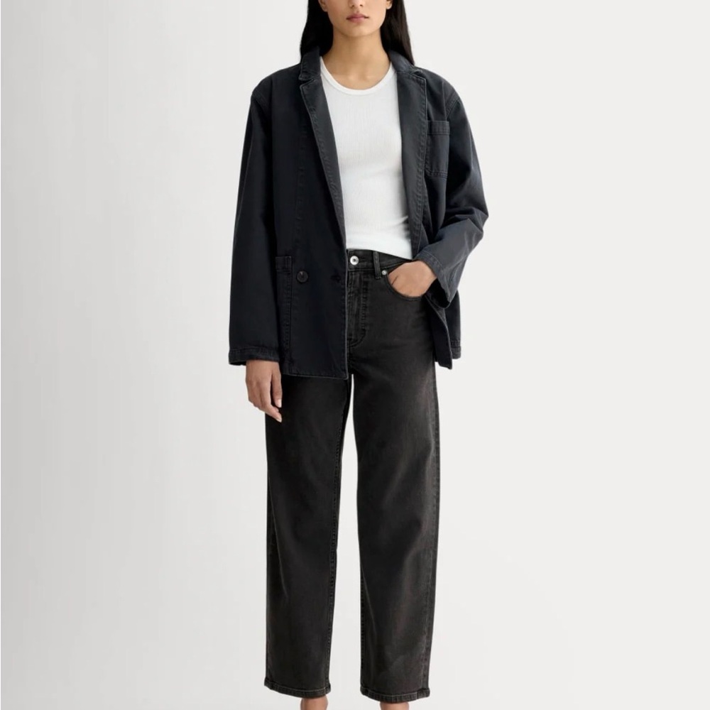 Women's way high Everlane Black Jeans w/frayed edge
